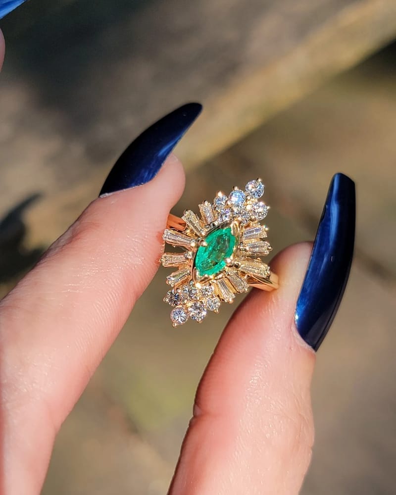 Emerald cocktail ring