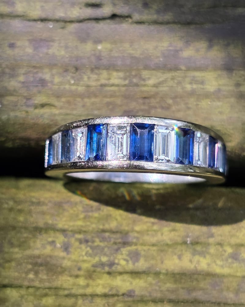 Sapphire baguette band